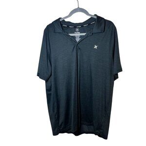 Hurley Mens charcoal grey Polo Shirt XL performance golf collared short sleeve